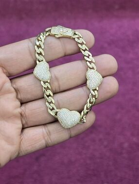10kt Real Gold Fancy Heart Bracelet